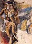 Jules Pascin Seating Portrait of Aierami France oil painting artist
